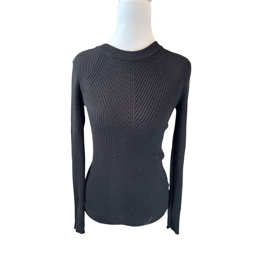 Nine West Sweater Size XS Black Top Long Sleeve Pullover Knit